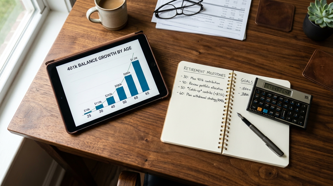 401(k) Balance by Age savings timeline and retirement financial analysis