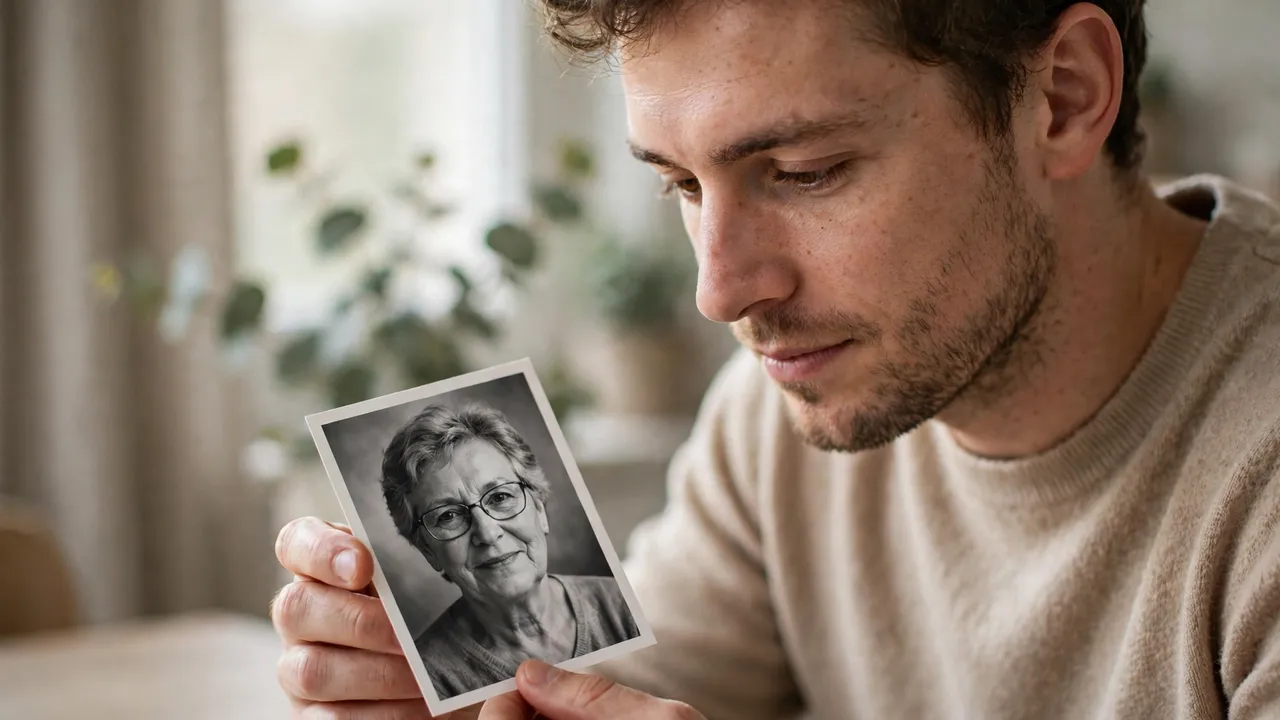 A person holding a printed portrait photograph