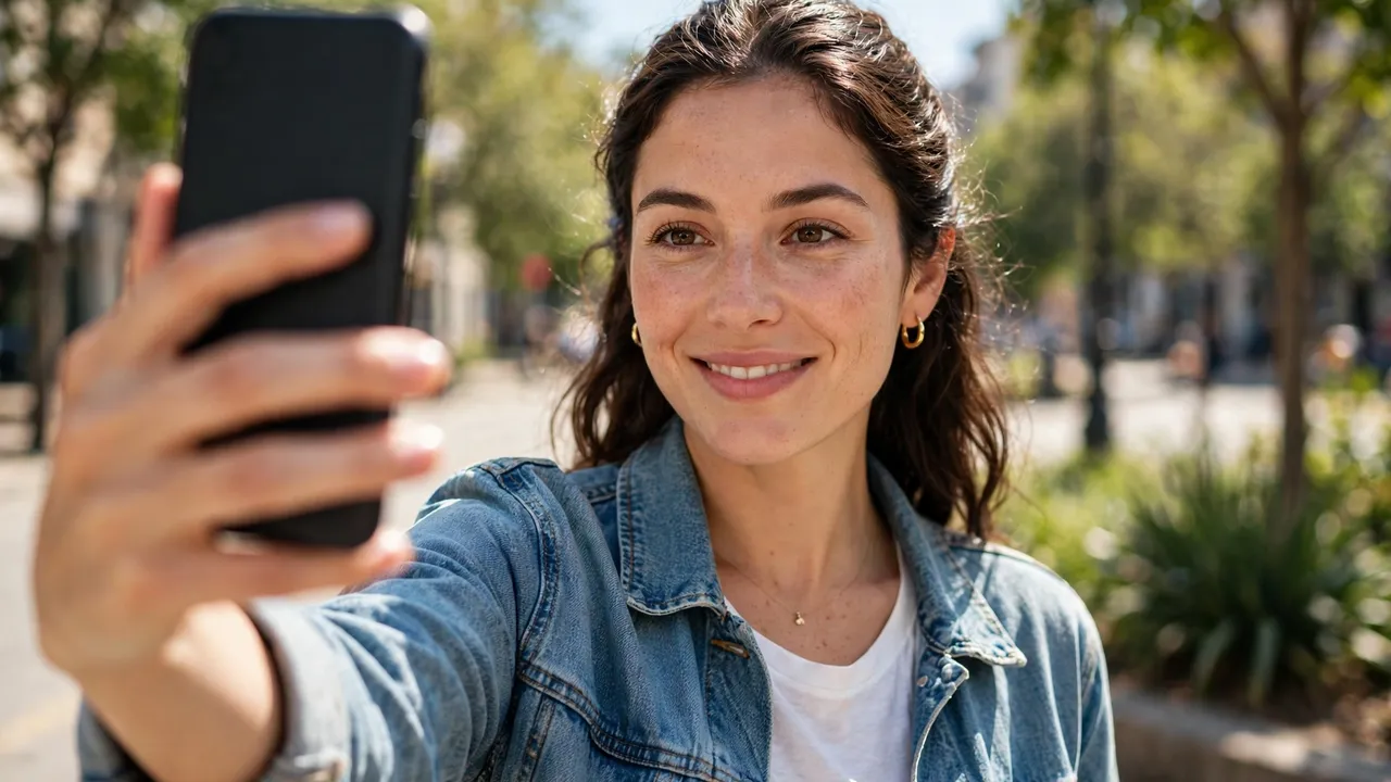 A person taking a selfie with a phone